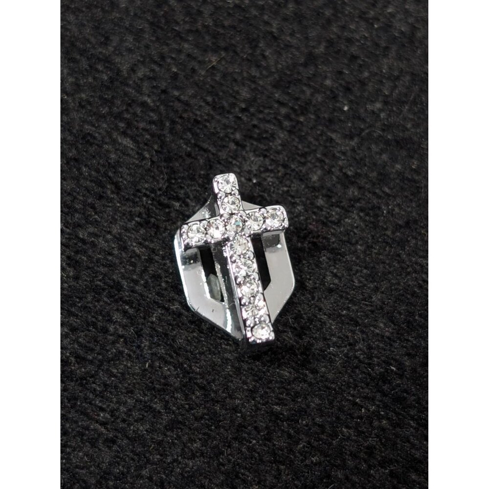 Keep Collective Silver Tone Rhinestone ‎ Cross Slide Charm